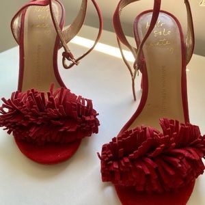 Gorgeous red suede Banana Republic leather sandals